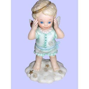 Bronson Tender Hearts Katharine Stevenson Angel Figurine Peek A Boo In Clouds